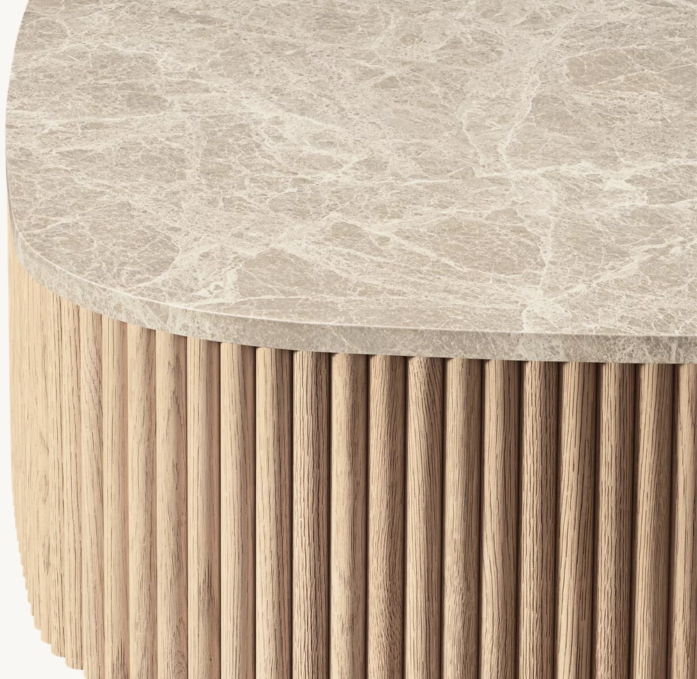 Details of the rectangular coffee table Details zum rechteckigen Couchtisch