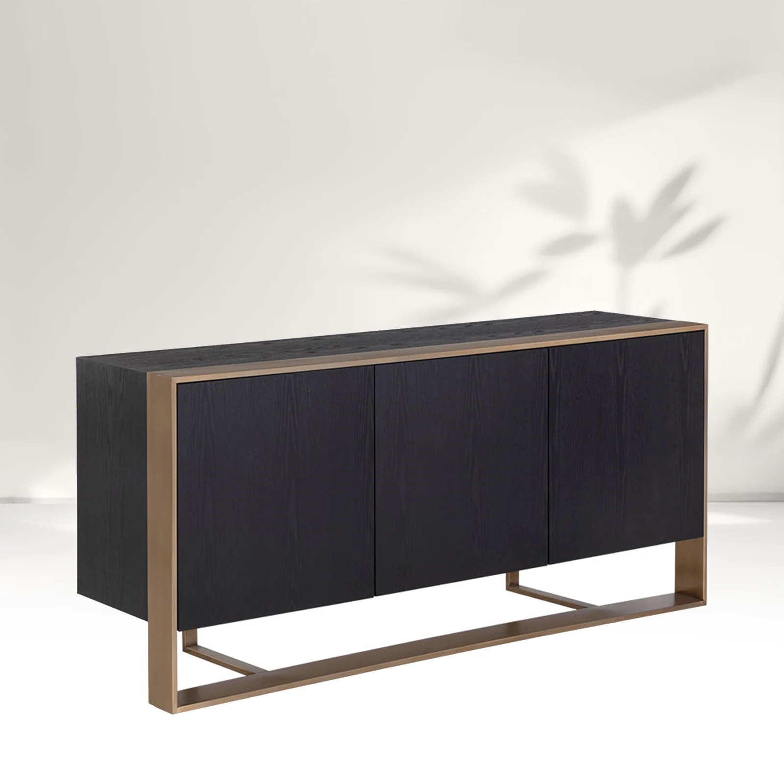 Modernes Metall mit massivem Holz Sideboard