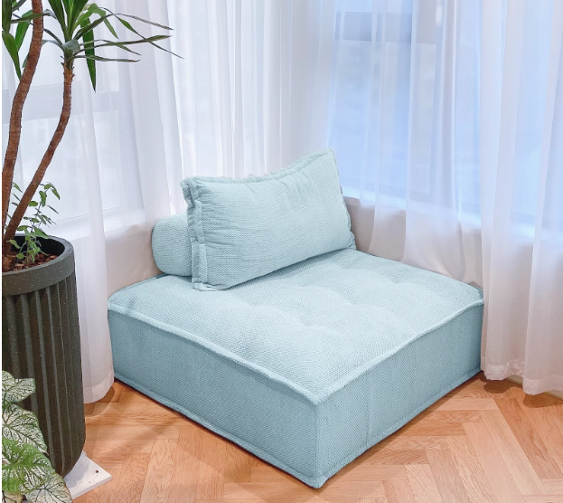 Tofuförmige faule Person Stoffsofa