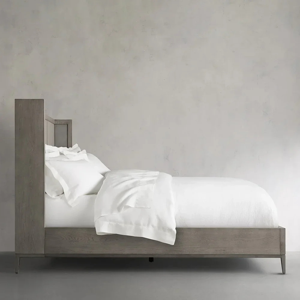 Vertikal - Graubett mit Tafel Kopfteil