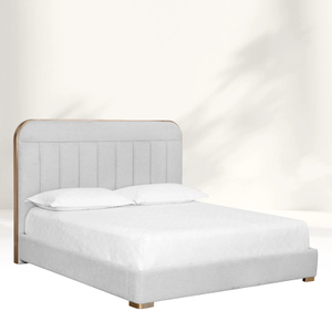 Modernes hellgraues Polsterbett