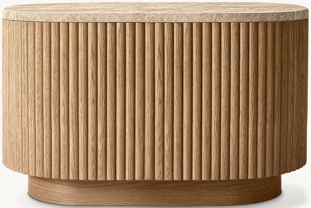 Steinrechte -Rechteck -Beistelltisch