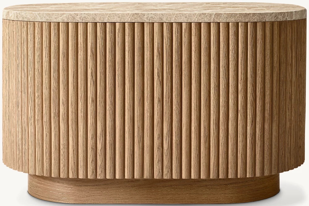 Steinrechte -Rechteck -Beistelltisch