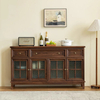 Schwarzes Walnuss -Massivholz -Sideboard