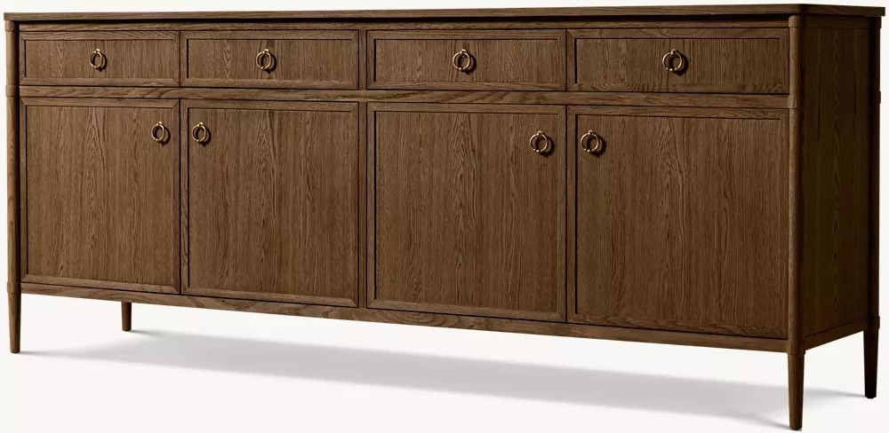 Retro-Sideboard mit Soft-Close-Aufbewahrung aus Eichenholz