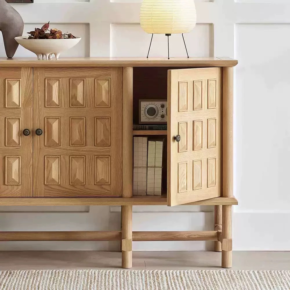 Weißer Eiche Holzflur Organizer