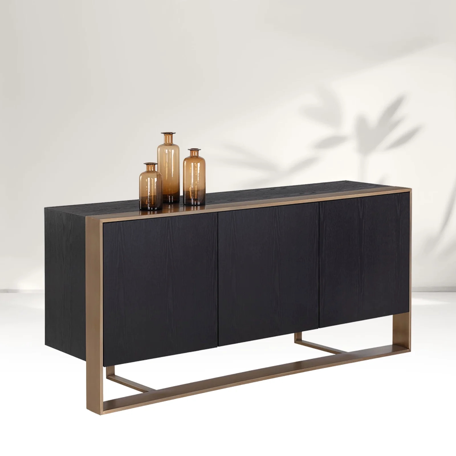 Modernes Metall mit massivem Holz Sideboard