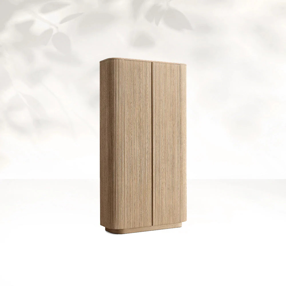 Vertikale Getreide -Massivholzgarderobe