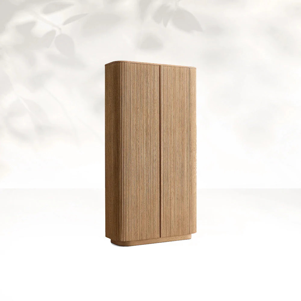 Vertikale Getreide -Massivholzgarderobe