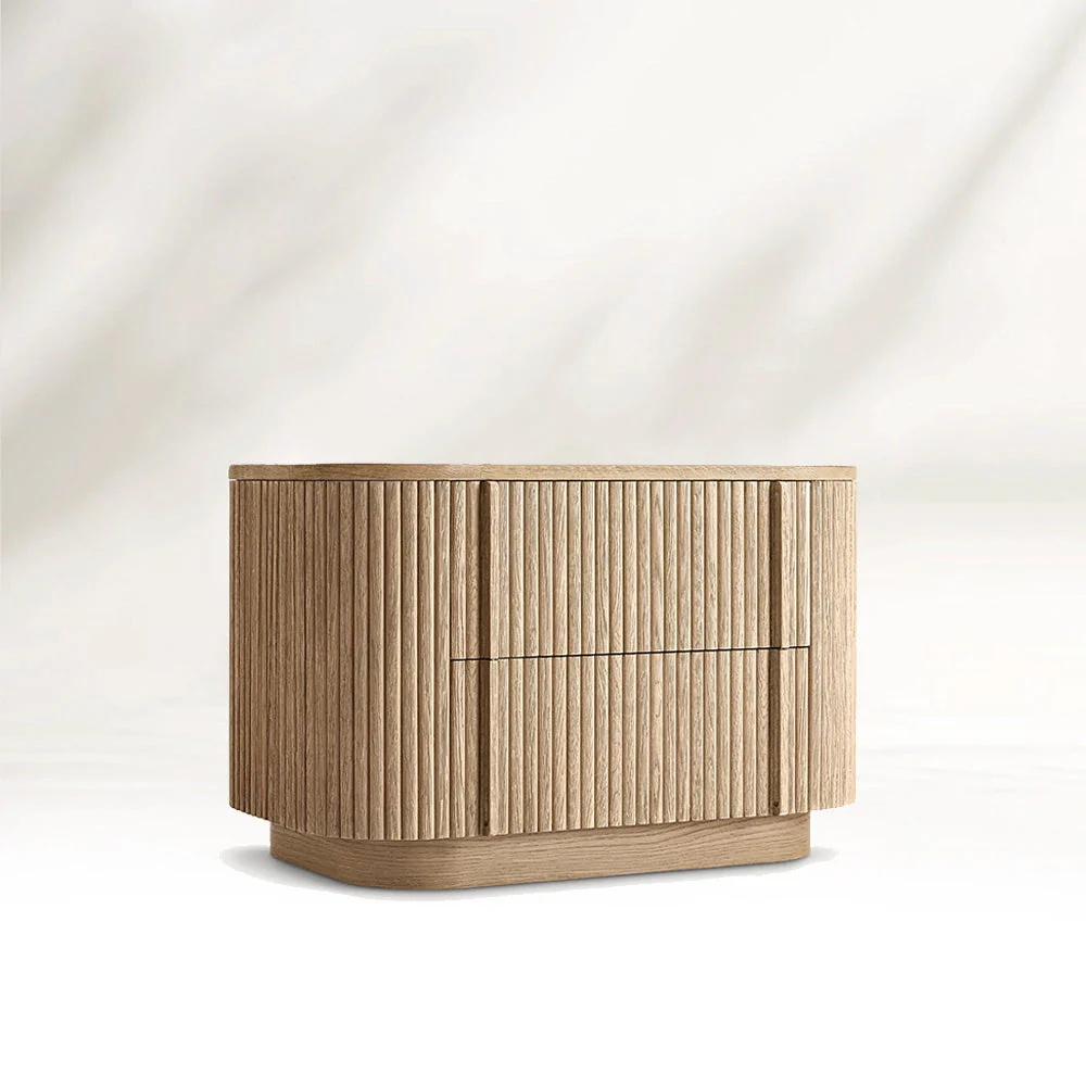 Vertikal - gestreifte gekrümmte Nachttisch