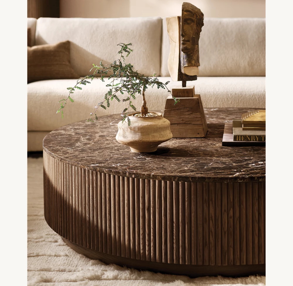 Steinkoper runder Couchtisch