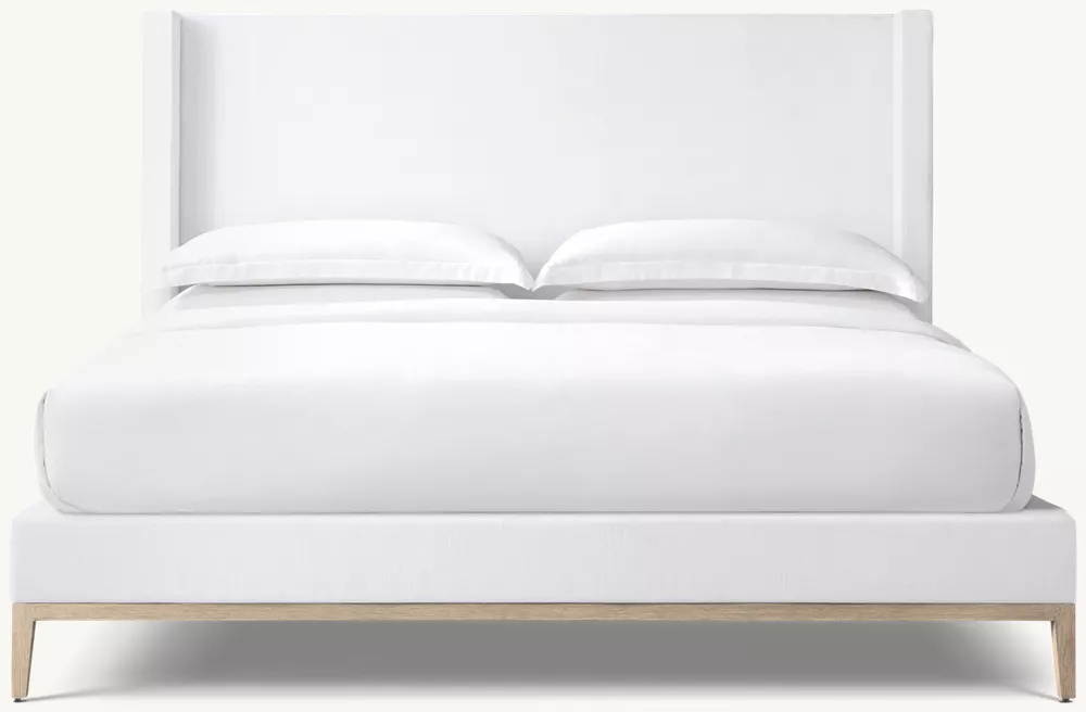  Stoffschutzplattformbett - Eichenbasis