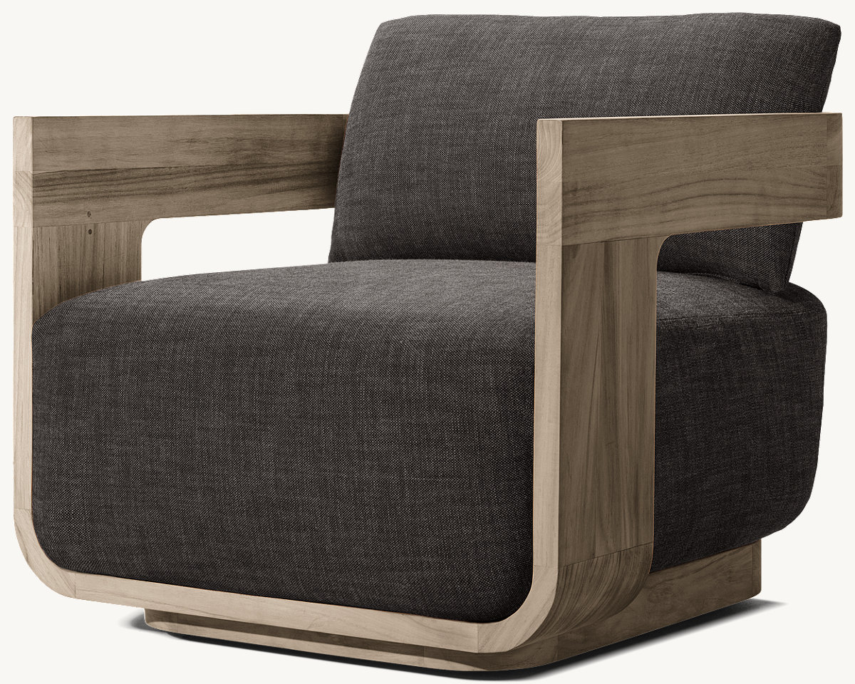 Einzelstuhl für den Außenbereich aus natürlichem Teakholz