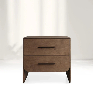  Doppelte Schublade Massivholz Nachttisch