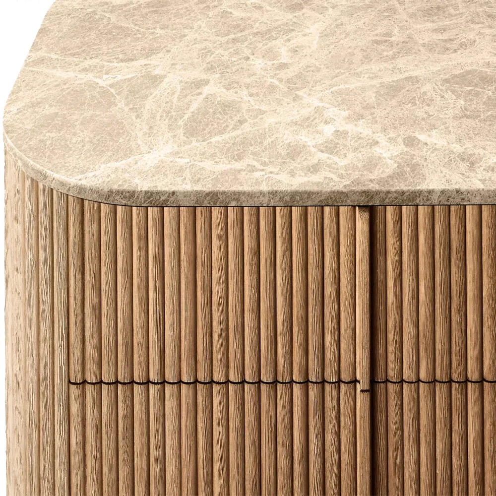 Eichenfarbene Displayschrank