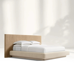 Erweiterter Holzbettrahmen mit Stoffbasis