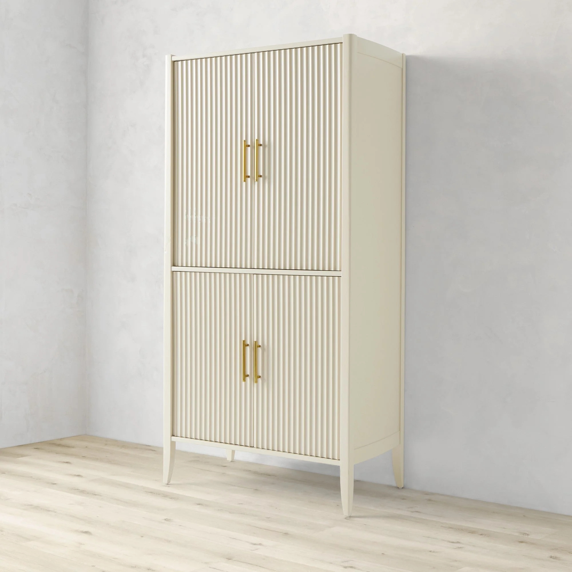 Modernes schwarzes Holz gerillertes Schrank