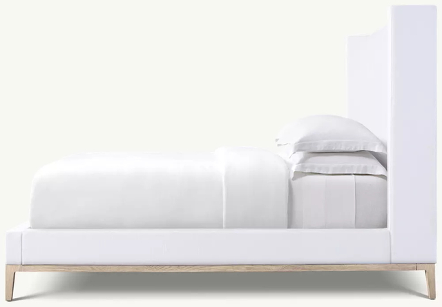  Stoffschutzplattformbett - Eichenbasis