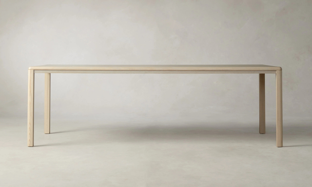 Gerade - ausgekleideter Eschen Esstisch