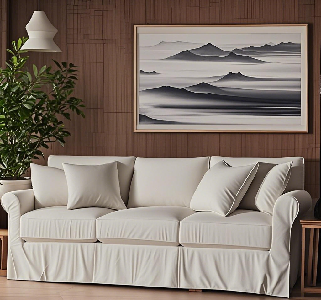 Waschfuttersofa mit Wäsche