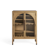 Holzschrank mit Bogen - Top -Glasscheiben 