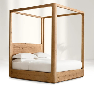 Moderner minimalistischer Stil Massivholz-Vier-Hope-Bett