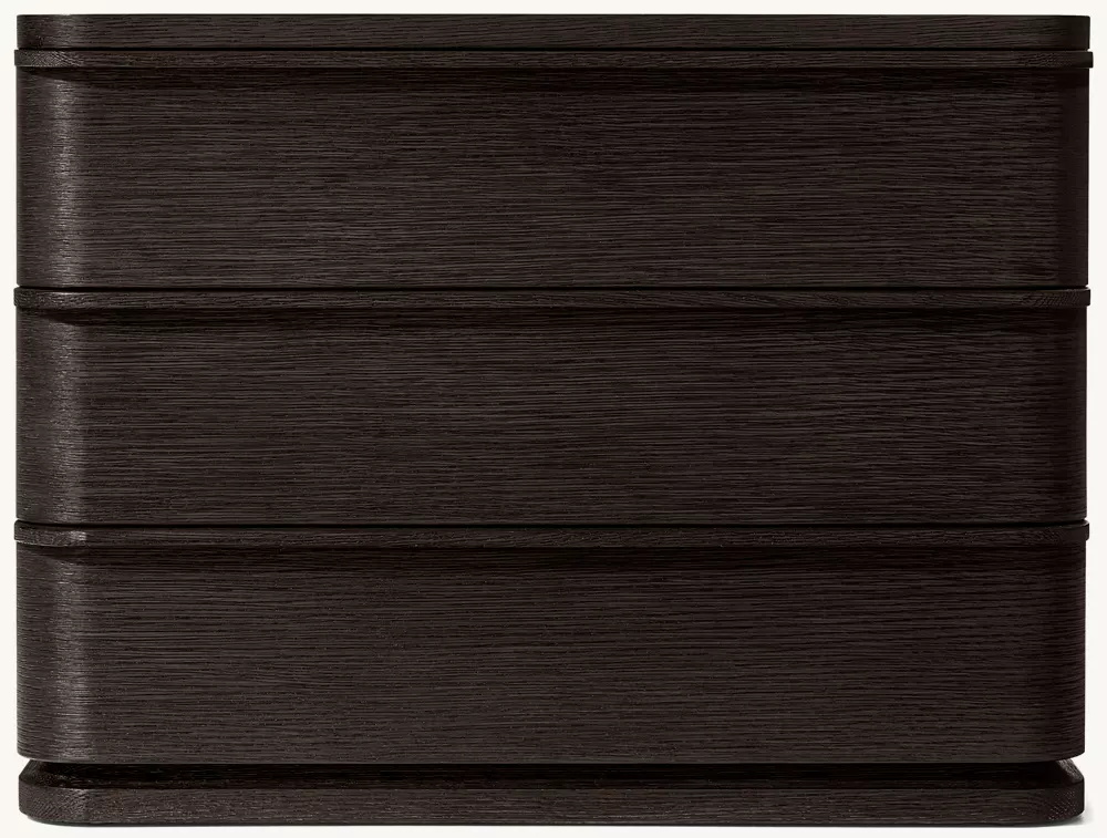 Einfacher Holz am Nachttisch mit drei Drawern