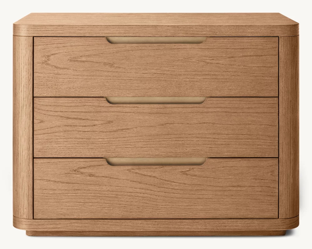 Massivholz abgerundetem Nachttisch