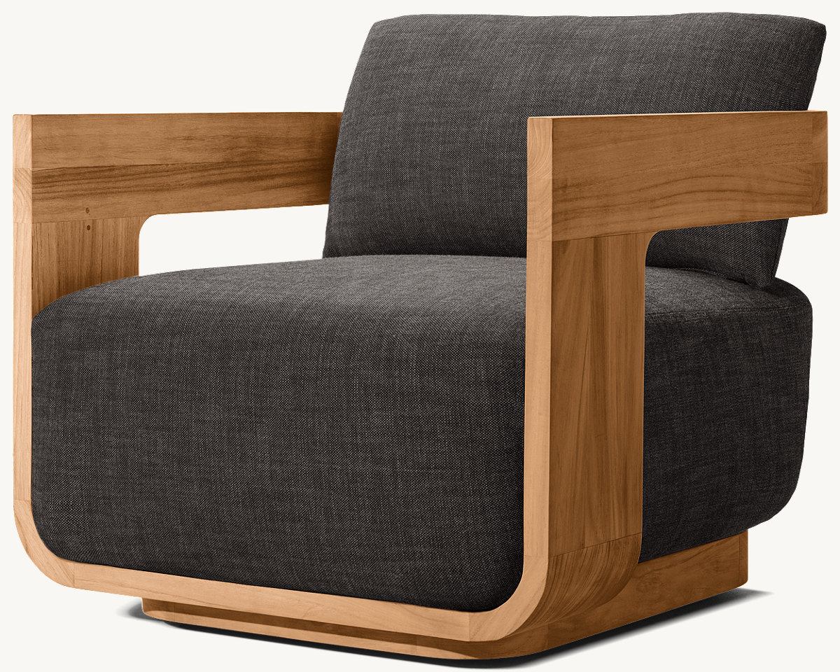 Einzelstuhl für den Außenbereich aus natürlichem Teakholz