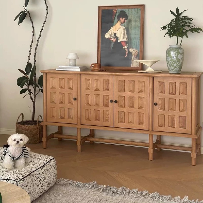 Weißer Eiche Holzflur Organizer