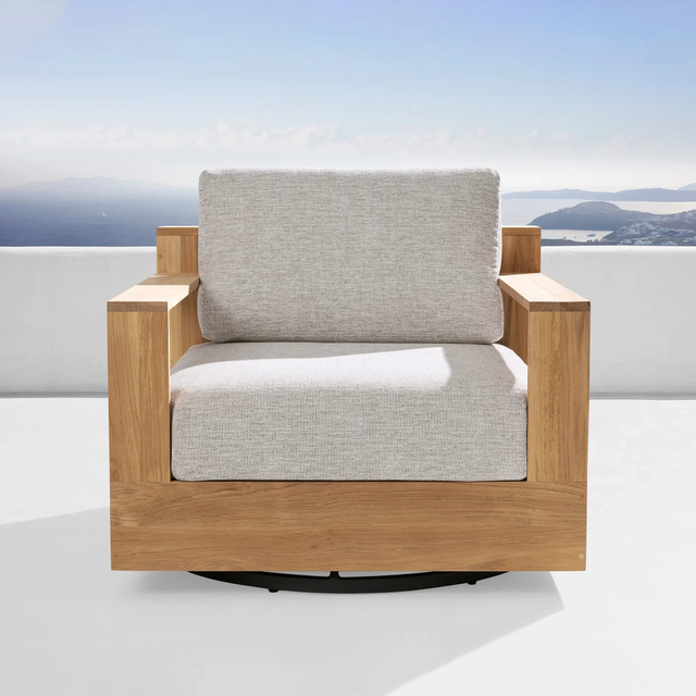 Outdoor-Drehstuhl aus Teakholz