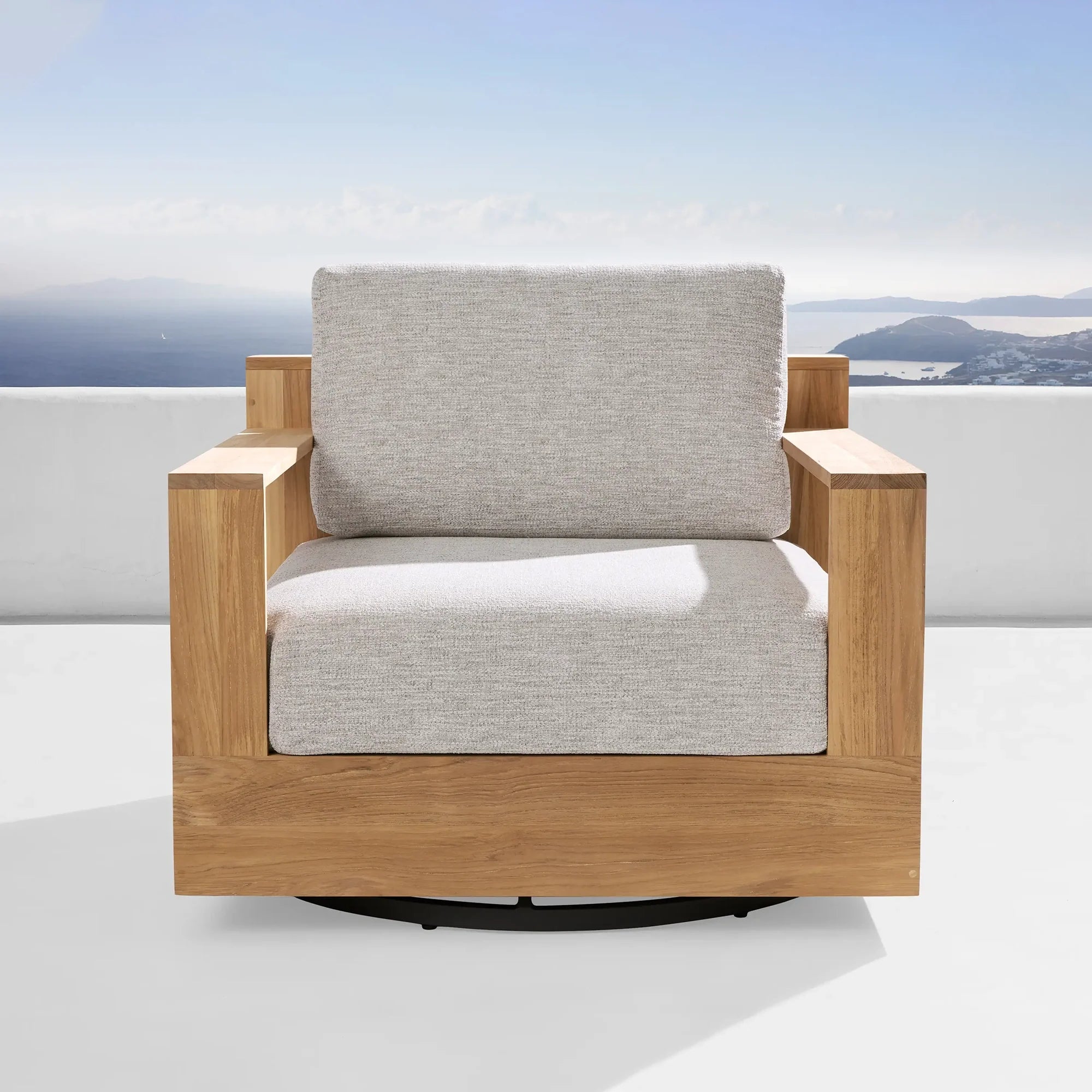 Outdoor-Drehstuhl aus Teakholz