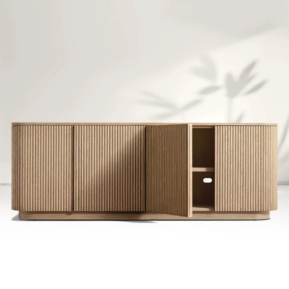 Amerikanisches Wohnzimmer Massives Holz weiße Eiche Eingangsschrank TV -Schrank Schrank