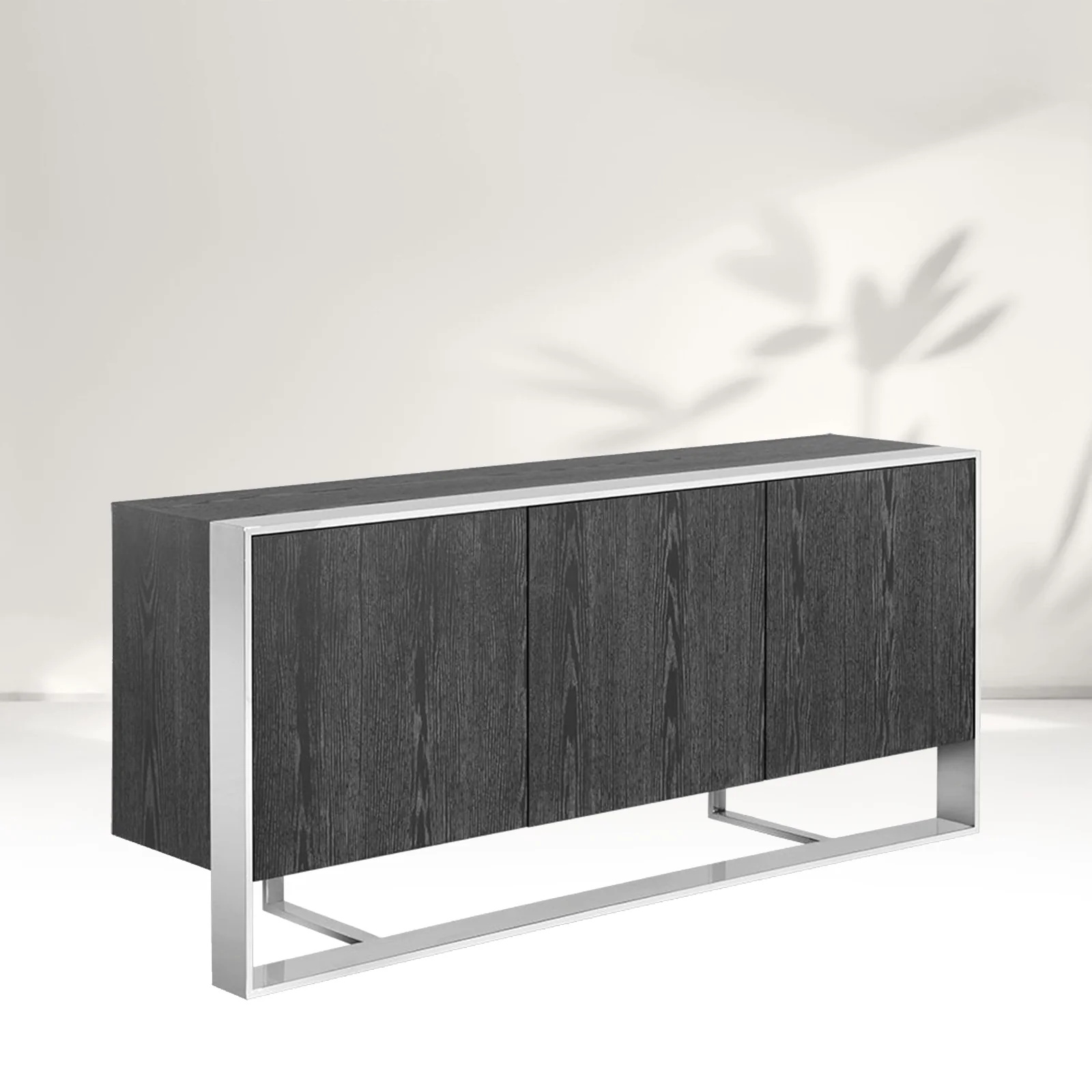 Modernes Metall mit massivem Holz Sideboard