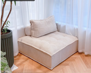 Tofuförmige faule Person Stoffsofa