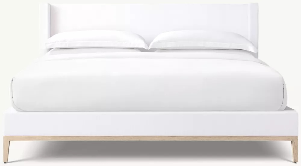  Stoffschutzplattformbett - Eichenbasis