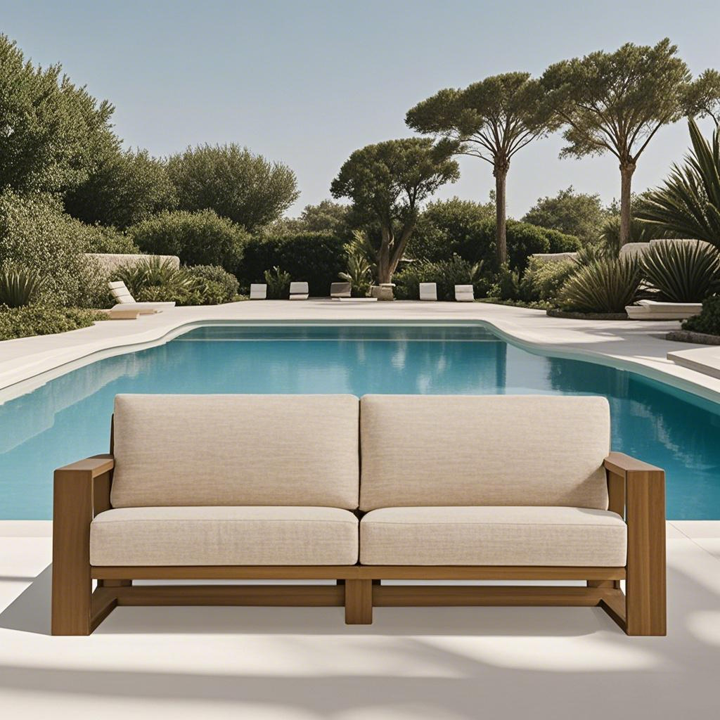 Outdoor -Sofa im verwitterten Kitz