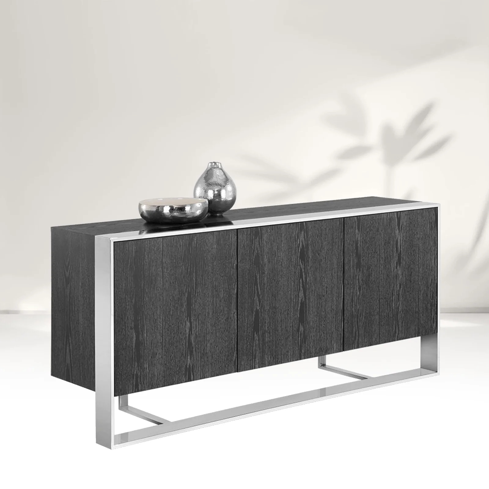 Modernes Metall mit massivem Holz Sideboard