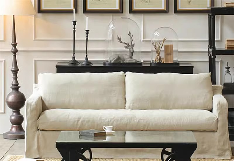 Abnehmbar und waschbarer Vintage -Stoffsofa