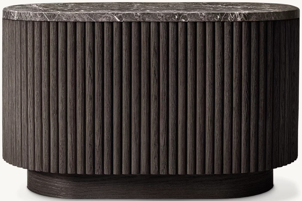 Steinrechte -Rechteck -Beistelltisch