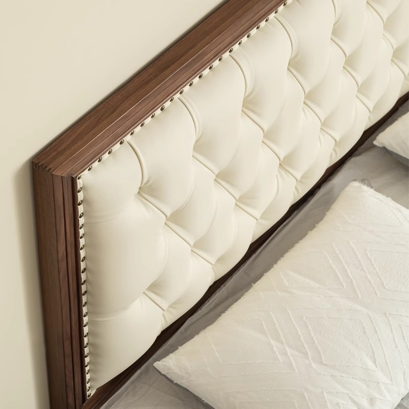 High-End-Schlafzimmer Walnussholz Doppelbett