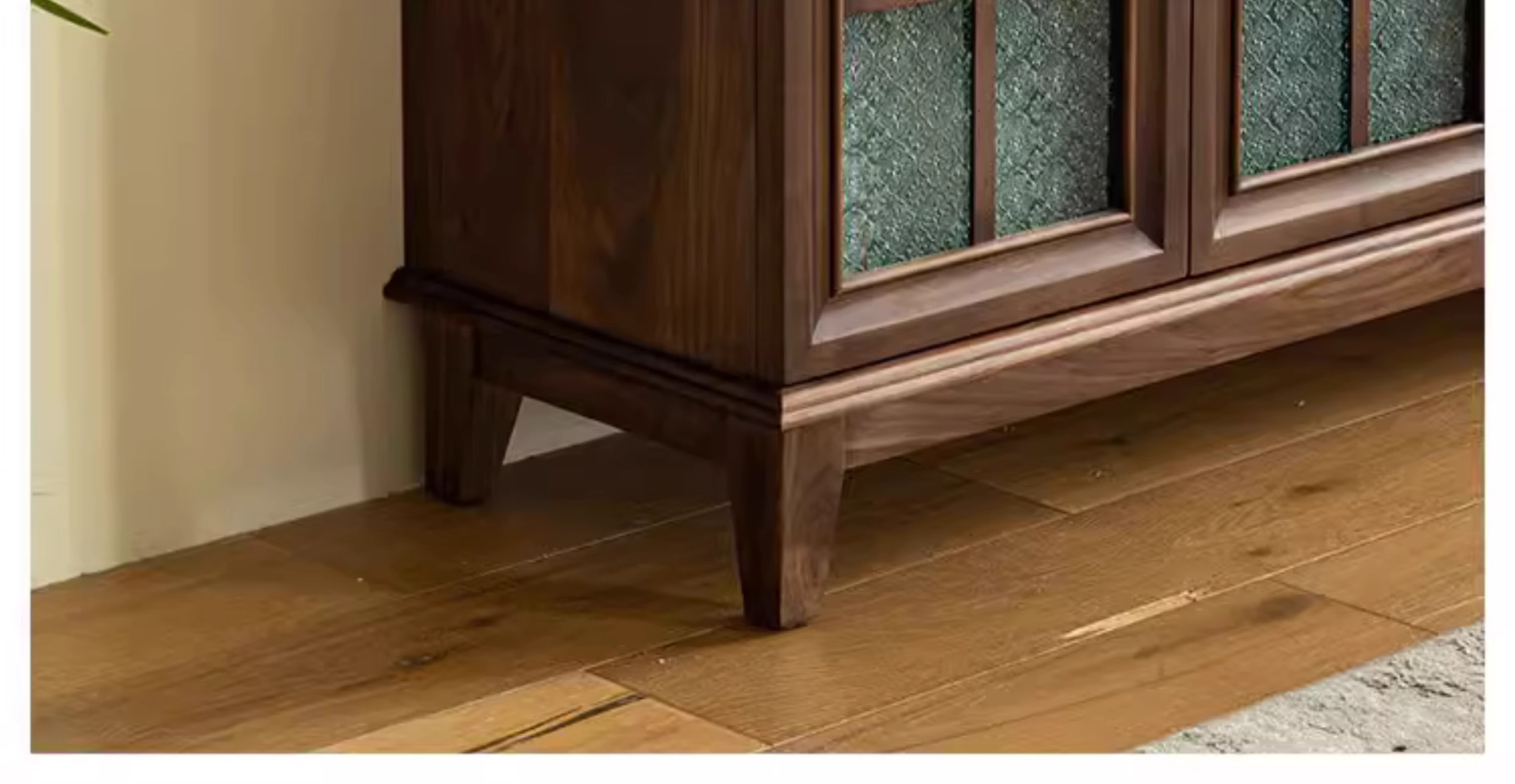 Schwarzes Walnuss -Massivholz -Sideboard