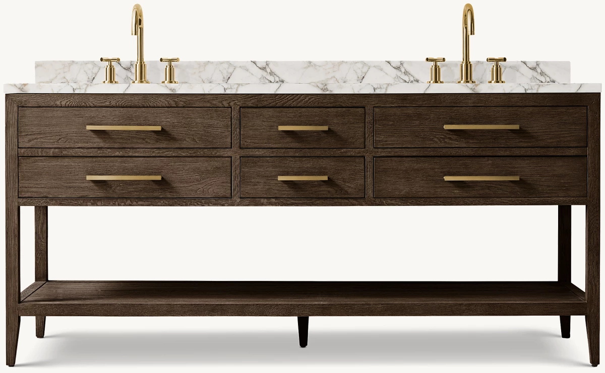 Braune Eiche/ Satin -Messing