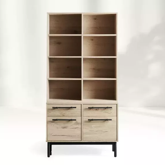 Leichtes Holzregal mit Schubladen: Eine tiefe Integration der Heimfunktionalität und Ästhetik