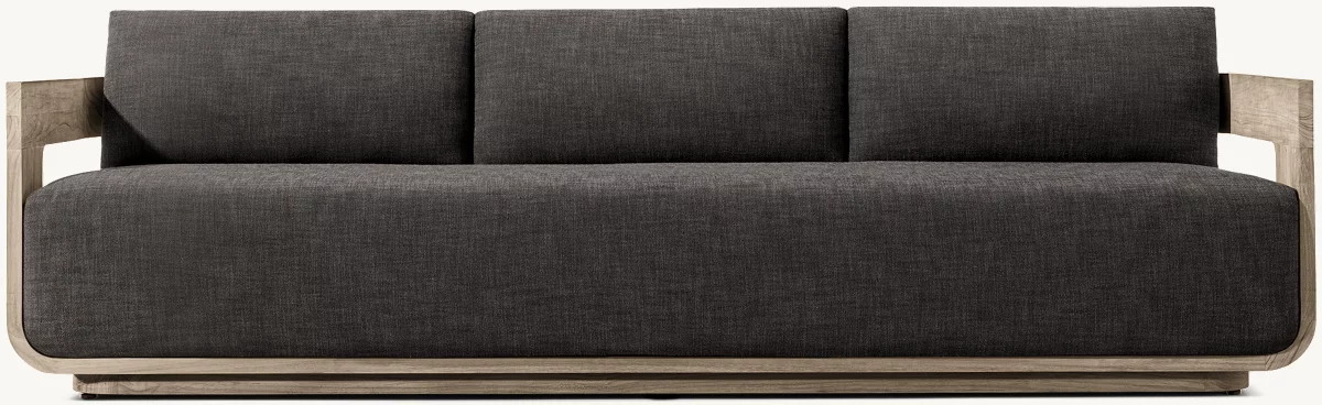 Handgefertigtes Dreisitzer-Außensofa aus Teakholz