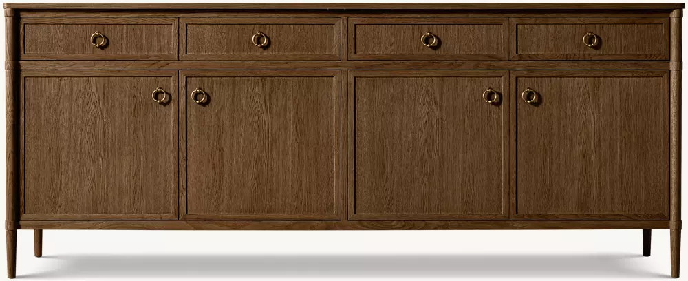 Retro-Sideboard mit Soft-Close-Aufbewahrung aus Eichenholz