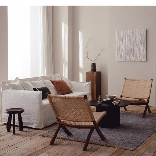 Creme - Stil Wohnzimmer Lounge Sofa