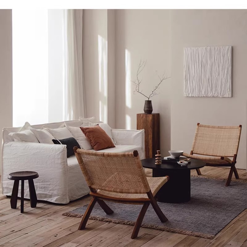 Creme - Stil Wohnzimmer Lounge Sofa