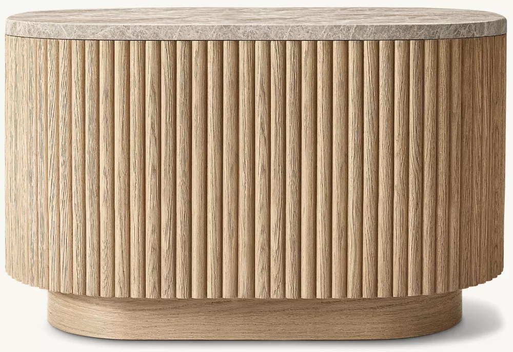 Steinrechte -Rechteck -Beistelltisch