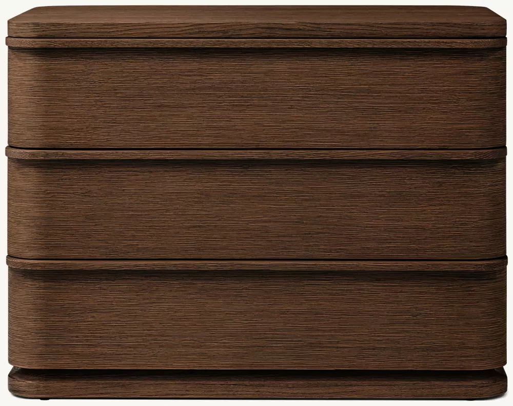 Einfacher Holz am Nachttisch mit drei Drawern